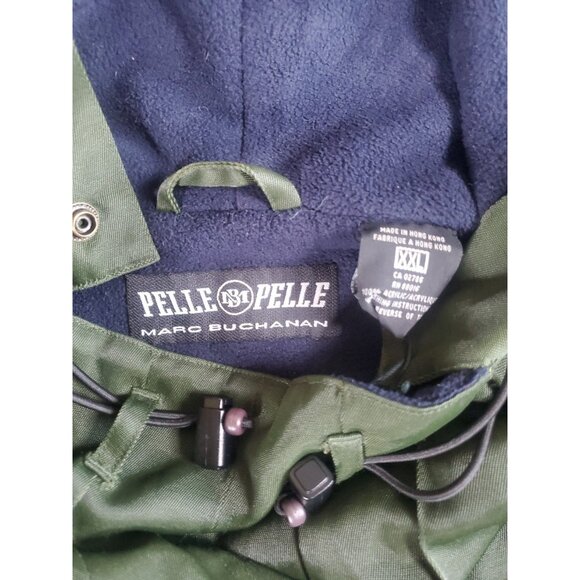 Vintage Pelle Pelle Marc Buchanan Acrylic Olive Green Men's Jacket Hoodie XXL - Picture 3 of 16